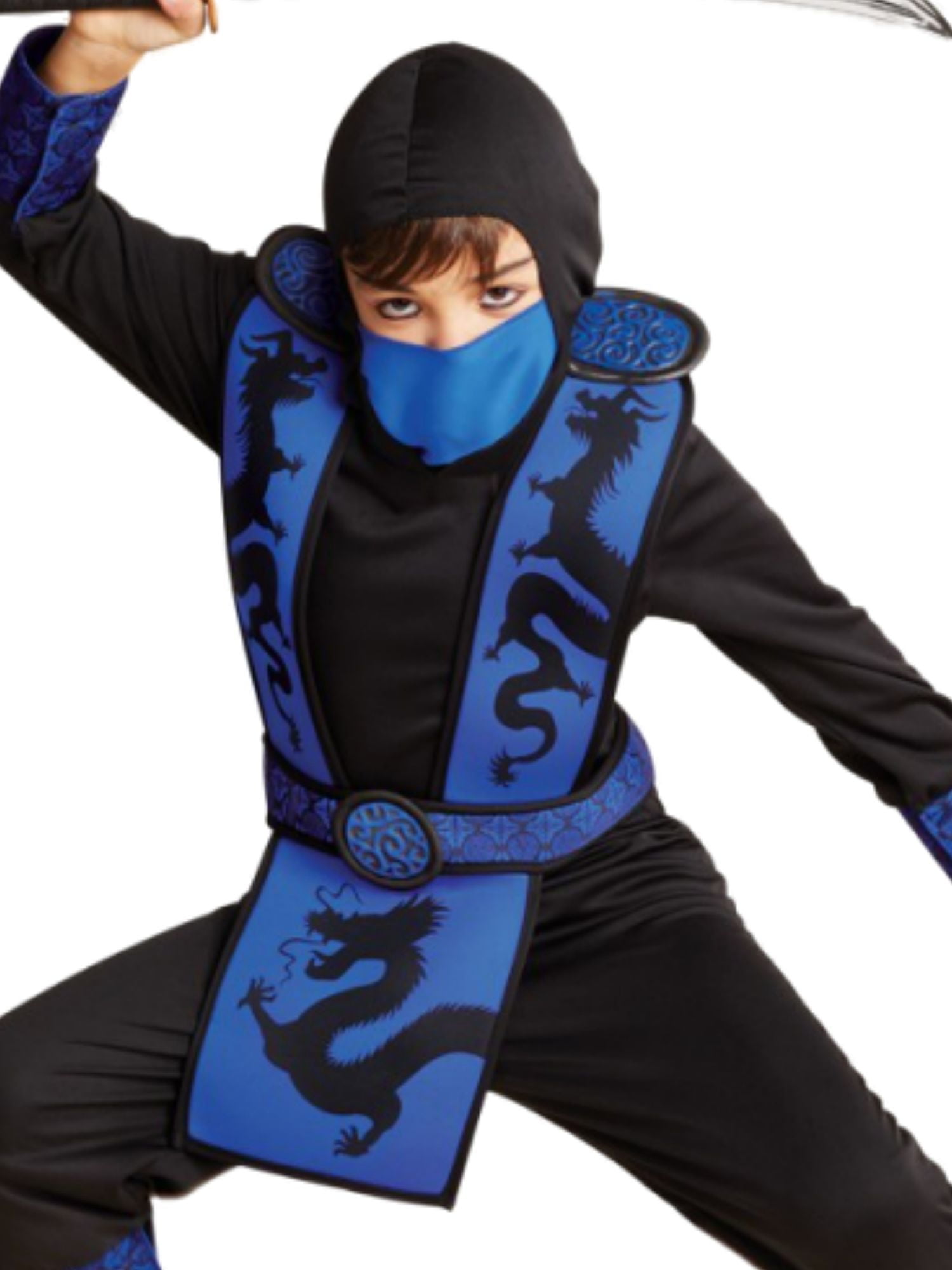 Hyde and Eek Boutique Kids' Blue Ninja Halloween Costume Jumpsuit 8-10 New 