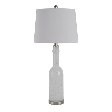 Gray Bottle Neck Art Glass Lamp with LED Bulb