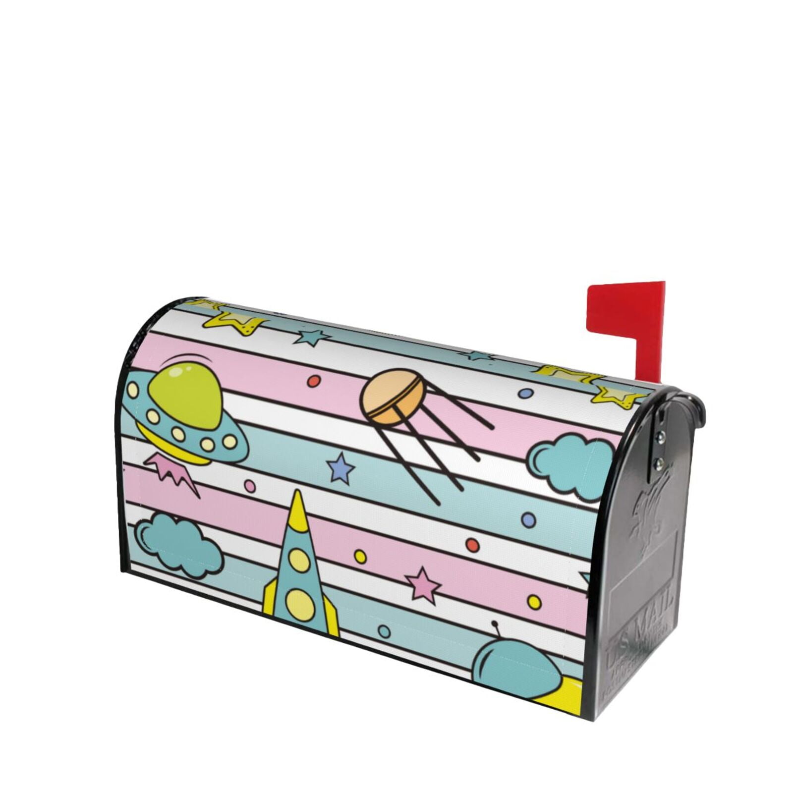 Xecao Space Doodle for Mailbox Cover with Magnetic Strips, Waterproof and Sunscreen, Adds a Decorative Touch to Your Garden Yard.