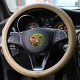 thumbnail image 1 of Genuine Leather Car Steering Wheel Cover Wavy Lines Design Universal Silica Gel Liner Steering-wheel Braid Snake Skin Pattern, 1 of 5