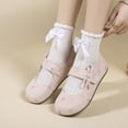 thumbnail image 4 of EKVAHL Women's Orthopedic Mary Jane Walking Flats, Soft Faux Suede Ballet Loafers, Arch Support Bow Strap Lightweight Daily Casual Dress Shoes Pink, 4 of 5
