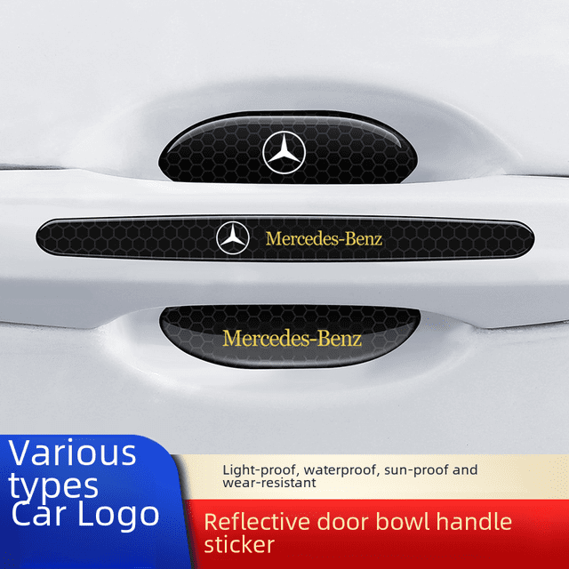 Adhesivo protector reflectante para manija de puerta de automóvil, nueva tira anticolisión prismática, resistente a rayones, anticolisión y resistente al desgaste