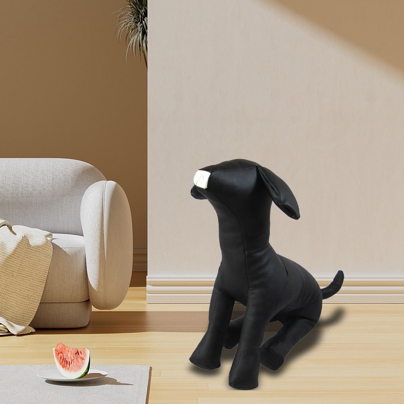 PU Leather Dogs Mannequin Soft Pet Clothing Display Mannequin Dog Models Size Black