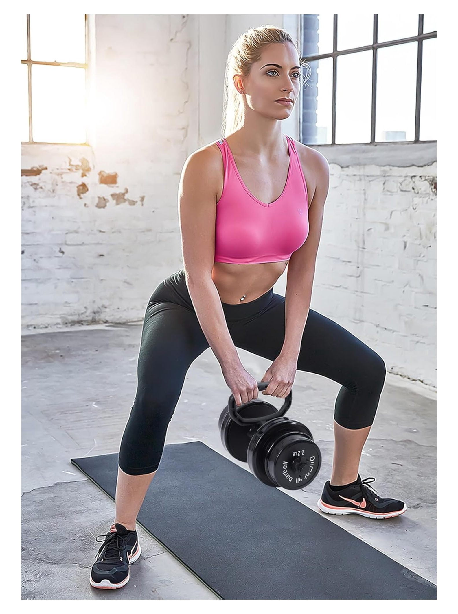 Adjustable Dumbbell Set 3-in-1 - 20-70LB Kettlebell Weights - Non-Slip Home Gym Weight Set - All-Purpose Strength Training Equipment