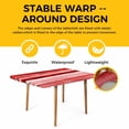 thumbnail image 4 of Red Ombre Table Cloths for 4 Foot Rectangle Tables, Modern Abstract Art Farmhouse Patio Waterproof Elastic Fitted Tablecloths, Washable Rectangular Table Cover for Camping, 4 of 8