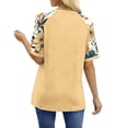 thumbnail image 4 of Byworldtasic Womens Summer Tops Color Block Short Sleeve Short-sleeve Printed Shirt Scoop Neck Boxy Tee Shirt, 4 of 8