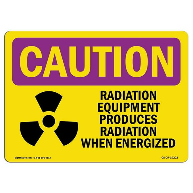 SignMission OS-CR-D-35-L-10202 Signe de Radioactivité d'Avertissement d'Osha - l'Équipement de Radioactivité Produit avec le Symbole