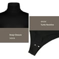 thumbnail image 3 of QRIC 2 Pack Women's Mock Turtle Neck Long Sleeve Tops Bodysuit Jumpsuit Black White XL, 3 of 8