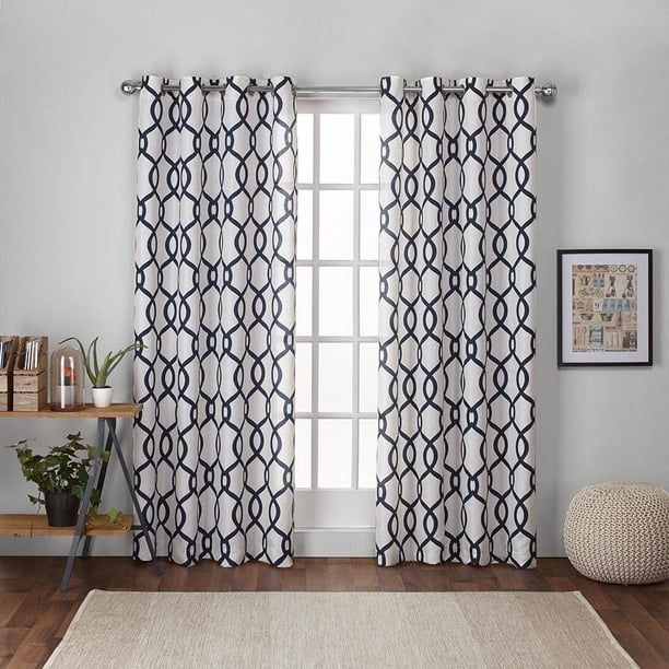 Curtains - EH7988-06 2-96G Kochi - Par de Paneles de Cortina Superior con Ojales, 54 x 96 Pulgadas, índigo, 2 Piezas