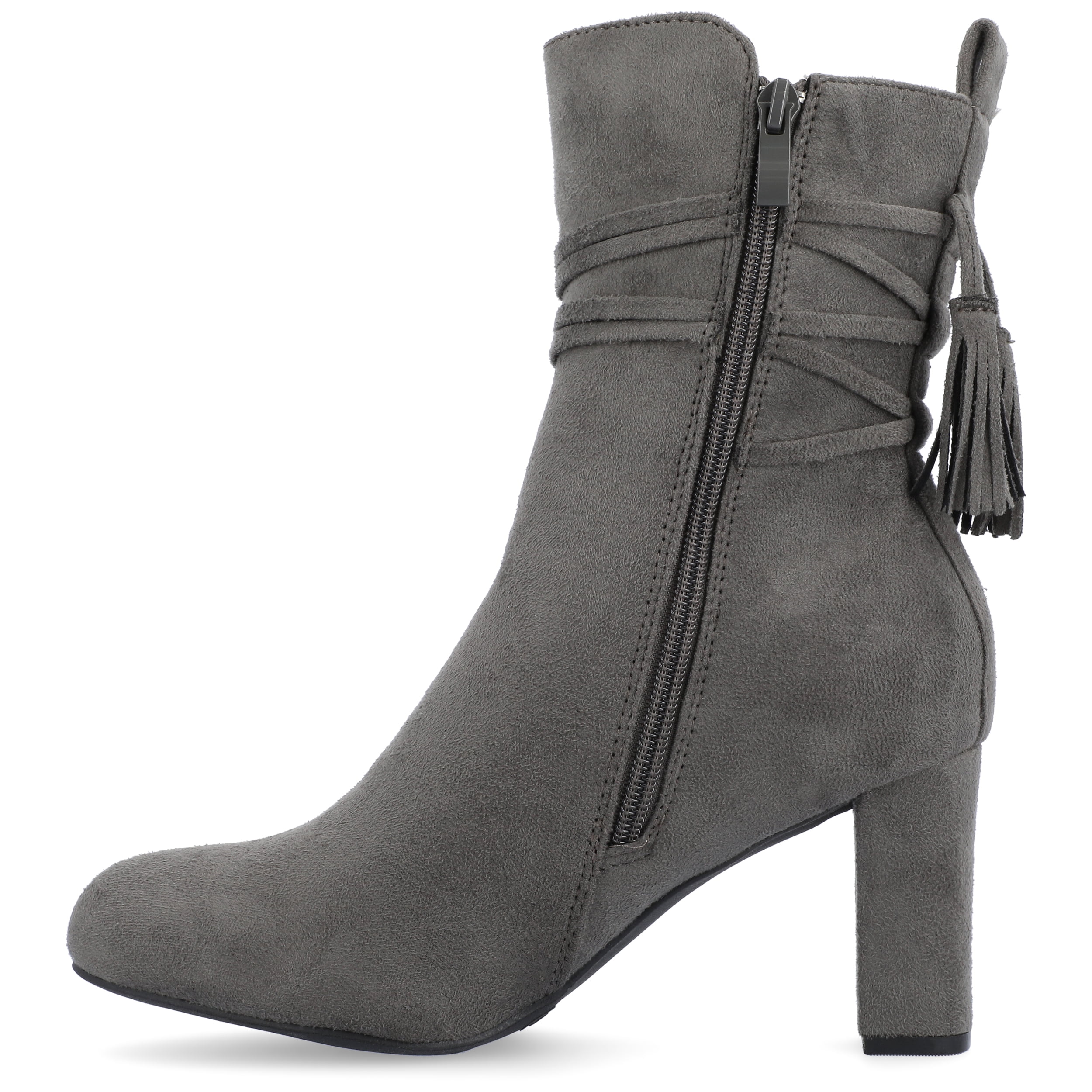 Journee Womens Zuri Inside Zip Block Heel Booties
