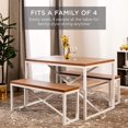 Products 45.5in 3Piece Bench Style Dining Furniture Set, 4Person