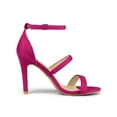 thumbnail image 3 of BLISSFUL STEP Women's Shoes Faux Suede Stiletto High Heel Open Toe Adjustable Ankle Strap Sandals  Hot Pink 9, 3 of 7