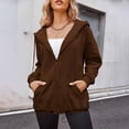 thumbnail image 2 of Spring Savings Clearance Lindreshi Womens Fall Fashion 2023 Zip up Hoodie Women Fall Sweatshirts for Women Zip Up Hoodies Sweatshirt Casual Drawstring Jacket with Pockets, 2 of 6