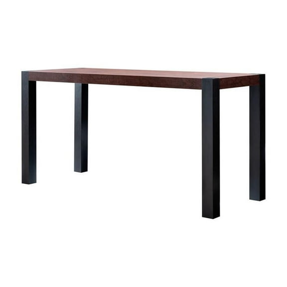 Furniture of America Sedge Wood Rectangle Dining Table in Walnut and Black
