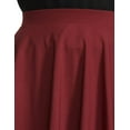 thumbnail image 5 of Stylore Women's Basic Versatile Stretchy Casual Mini Skater Skirt Maroon XS, 5 of 5