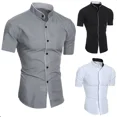 thumbnail image 1 of Camisa Hombre Manga Corta Corte Pegado Casual Camisas, 1 of 6