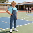 thumbnail image 5 of ATOGUTA Boys Summer Outfits Denim Overalls and Short Sleeve T-shirts with Socks Kids Girls Clothes Size 3T-12, Light Blue, 5 of 8