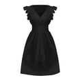thumbnail image 5 of Womens Summer Boho Maxi Dress Casual 2026 V Neck Eyelet Dresses Flowy Vacation Beach Sundress Black 2XL, 5 of 6