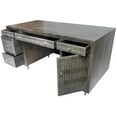 thumbnail image 3 of Sarah Solid Wood Executive Desk in Antique Brown Finish, 3 of 5