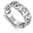 thumbnail image 4 of Heart Chain Link Forever Love Stackable Ring 925 Sterling Silver Band Jewelry Female Male Size 8, 4 of 4