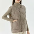 thumbnail image 6 of qolati Womens Quilted Puffer Vest Button Down Sleeveless Jackets Lightweight Padded Gilet Outerwear 2024 Fashion Warm Winter Coats With Pockets, 6 of 6