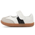 thumbnail image 5 of STQ Toddler Girl Mary Jane Shoes Girls Classic Sneakers with Hook and Loop Non Slip Barefoot Shoe for School Classic White Black Toddler Size 7, 5 of 7