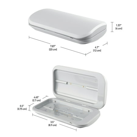 Globe Electric UV-C Light Disinfecting Box, White, Indicator Light, Micro USB Cable Included, 60057