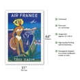 thumbnail image 2 of Cote D'Azur France - The French Riveria - Vintage Airline Travel Poster by Jacques Auriac c.1952 - Fine Art Rolled Canvas Print 27in x 40in, 2 of 4