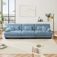 thumbnail image 2 of MAYEERTY 133.8in 3-Seater Chenille Sectional Sofa Modular Deep Seat Sofa Couch for Living Room, Apartment, Studio, Office, Blue, 2 of 10