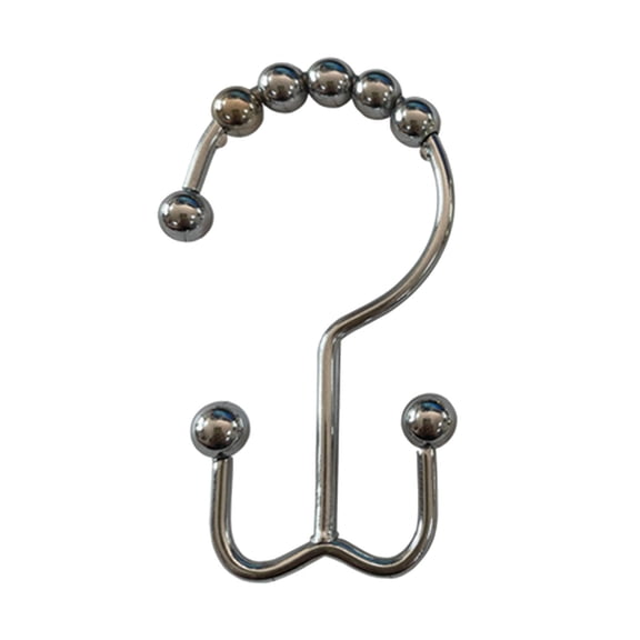Partheme Shower Curtain Hooks,Metal Shower Curtain Rings,Free Sliding Double Shower Hooks for Shower Curtain&Liners,Shower Curtain Hangers for Bathroom Shower Curtain Rods Curtains,Rose Gold