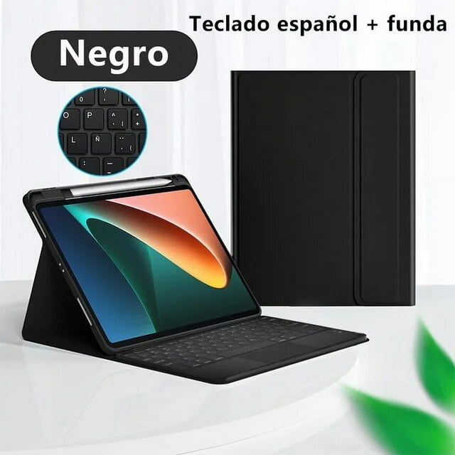 Keyboard Case for Xiaomi Mi Pad 5 6 Pro Keyboard Case Tablet Cover for MiPad 5 6 Redmi Pad Wireless Bluetooth Keyboard Case Spanish Black Mi Pad 6 11inch