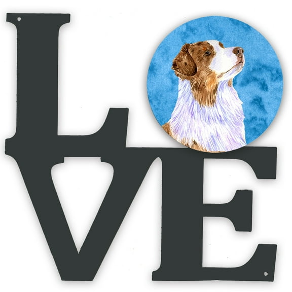 Blue Australian Shepherd Metal Wall Artwork LOVE