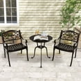 thumbnail image 4 of Costway 4 PCS Cast Aluminum Patio Chairs Set of 4 Outdoor Dining with Armrests & Curved Seats Bronze, 4 of 9
