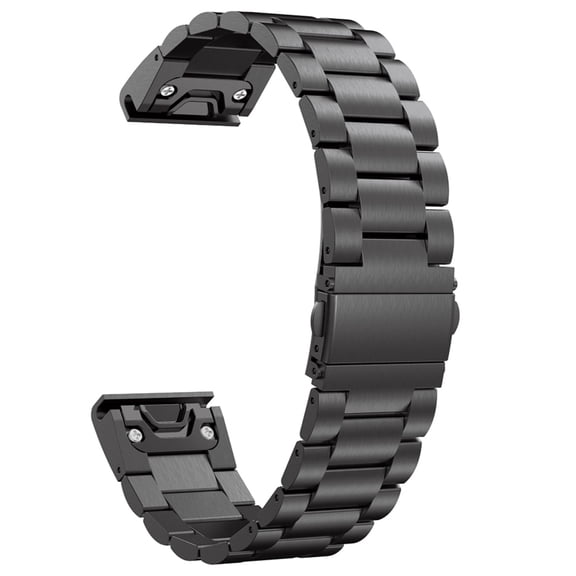 26MM Quick Release Stainless Steel Band for Garmin Fenix 7X/6X/5X Plus/EPIX 2, Metal Watch Strap with Adjustable Link & Lock Clasp, Durable Replacement Strap