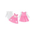 thumbnail image 2 of BemeyourBBs My First Birthday Outfits Baby Girl 1 Years Old Outfit Ribbed Romper Overalls Dresses Cupcake Goose Skirt Set Fall Winter Spring Clothes, 2 of 9