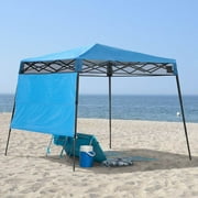 Quik Shade Go Hybrid 7 x 7 Foot Compact Slant Leg Outdoor Pop Up Canopy, Blue