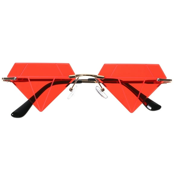 WHAMVOX  Creative Sunglasses Frameless Eyeglasses Trendy Miss Man Red