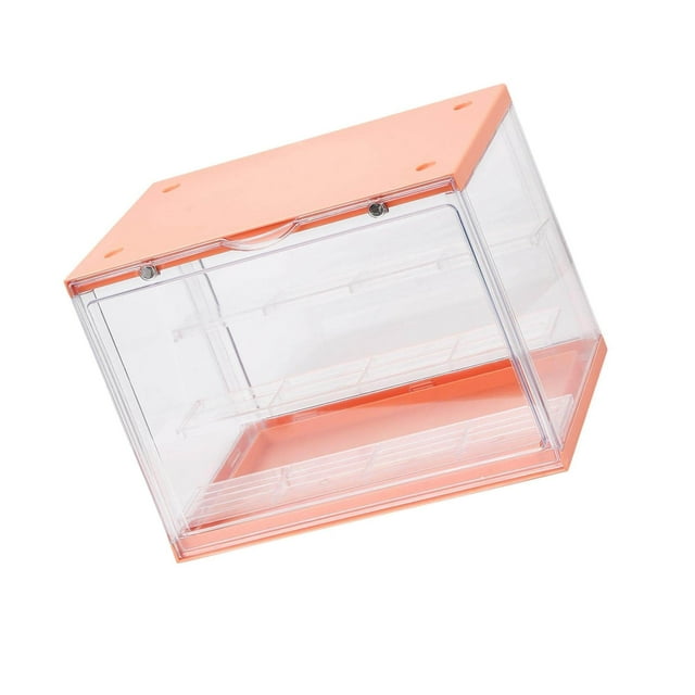 Clear 3 Tier Display Case Shelf large small Dustproof Showcase Holder Pink