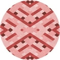 thumbnail image 1 of Ahgly Tapis Rond Lavable en Machine Intérieur Transitionnel Rose Flamant, 8 Pieds Rond, 1 of 7