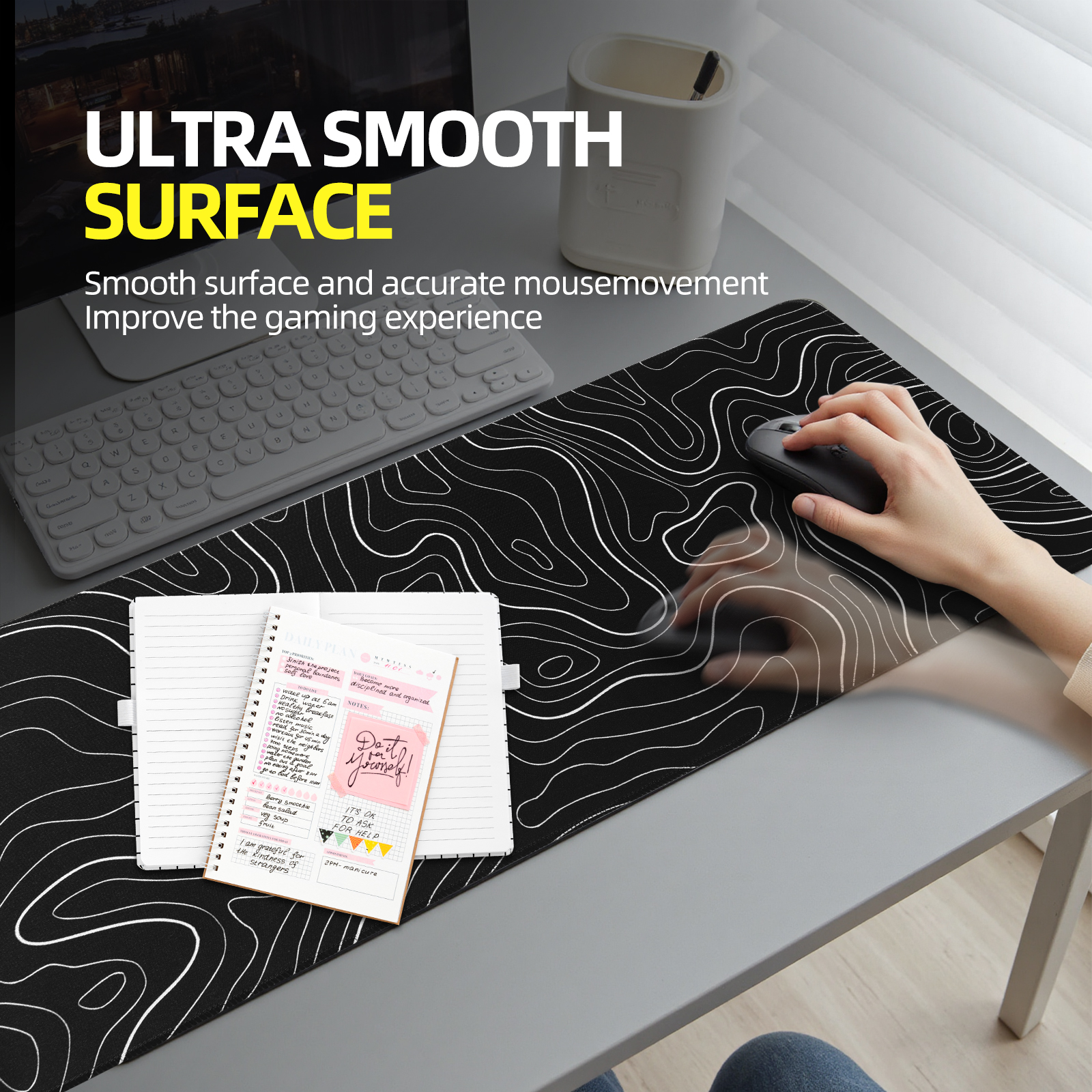 Large Gaming Mouse Pad 31.5 x 11.8 Inch Black photo 5
