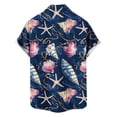 thumbnail image 6 of Xcmzpl Men's Hawaiian Print Button Down Shirt Rolled up Short Sleeve Casual Summer Top Camp Collar Loose Fit Tshirts Dark Blue XL, 6 of 7