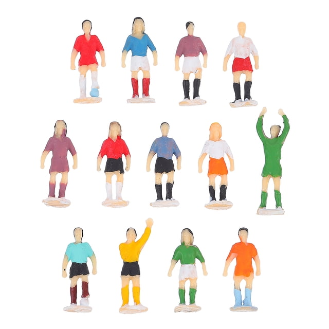 Figura de Mini jugador de fútbol, modelo de personaje de simulación, decoración de escritorio, 1 juego/13 Uds.