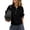 Black, variant on Dxzfnsa Half Button Sweatshirts for Women Women's Fashion Casual Solid Color Pullover Sweatshirts Loose Turndown Collar Long Sleeve Blouses Tops