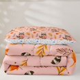 thumbnail image 4 of Manfei Autumn Raccoon Twin Comforter Sets, Kawaii Fall Leaf Bedding Set, Pink Peach, Colorful Stars Reversible, 2pcs, 1 Comforter and 1 Pillowcase, 4 of 6