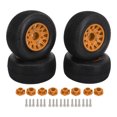 thumbnail image 1 of 1/10 Neumáticos RC Goma Plástico Agarre Fuerte Amortiguación Fuerte Ruedas de Coche RC Engrosadas con Acopladores para SCX10 Naranja YUNYI BRAND Deportes, 1 of 8