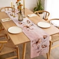 thumbnail image 3 of Light Orange Spring Floral Table Runner - 70 Inch Long, Kitchen Dining Table Runner Dresser Scarves, Ombre Modern Art Vintage Farmhouse Decor for Coffee Tables Wedding Party Banquet, 3 of 7