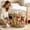 23#A, variant on Storage Basket, Foldable Laundry Bin With Handles Deer Bear Forest Pattern Toy Organizer, Large Capacity Collapsible Storage Basket for Nursery Bedroom Playroom Home Decor