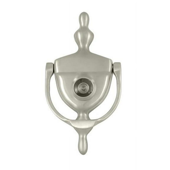 Door Knocker-Viewer, Satin Nickel - Solid