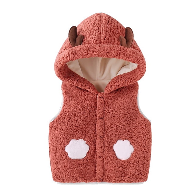 JAKANYQ Toddler Windproof Vest For Boys Girls Outdoor Solid Color Baby Jacket In Large Sizes For And Everyday Wear Wine 3-4 Years