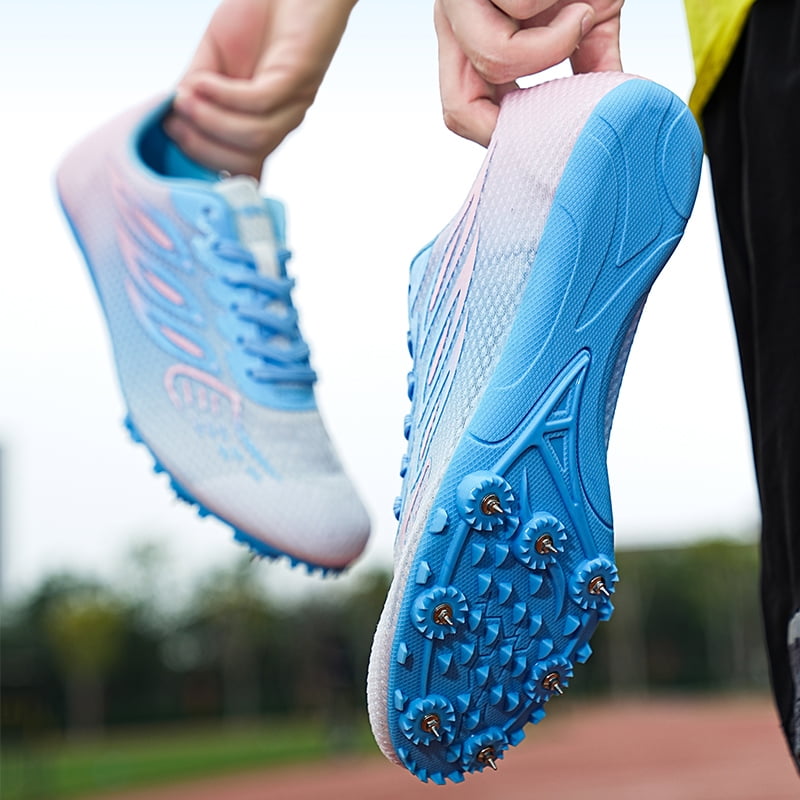 Track Spikes Shoes Mens Womens Mesh Track and Field Athletics Sneakers Boys Girls Training Sprint Racing Track Shoes